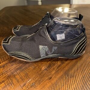 Merrell Barrado Women's 7.5 Leather Mesh Zippered Trail Sneakers Shoes Black